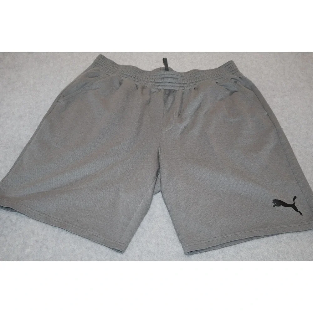 Puma Workout Shorts Mens XL Gray Athletic Gym Basketball Training W Pockets
